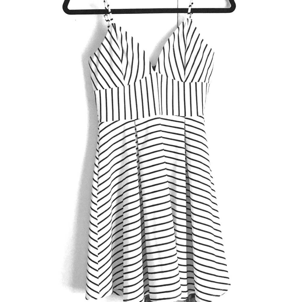 Striped Fit & Flare Dress